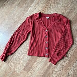 Self Esteem Ribbed Cropped Cardigan